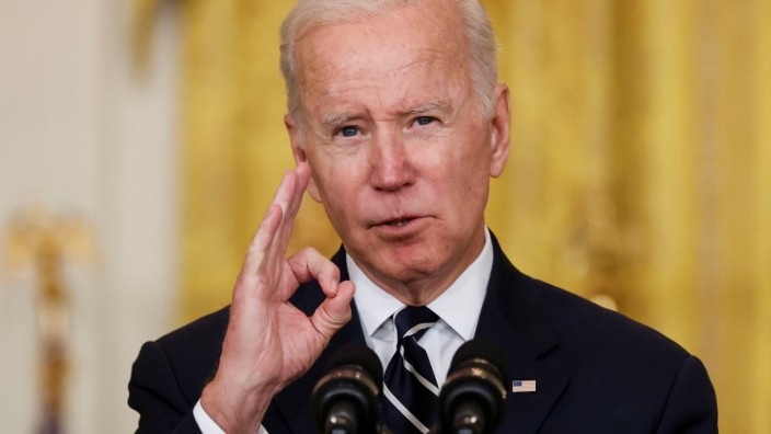 U.S. President Joe Biden provides update on Build Back Better agenda and infrastructure deal at the White House in Washington