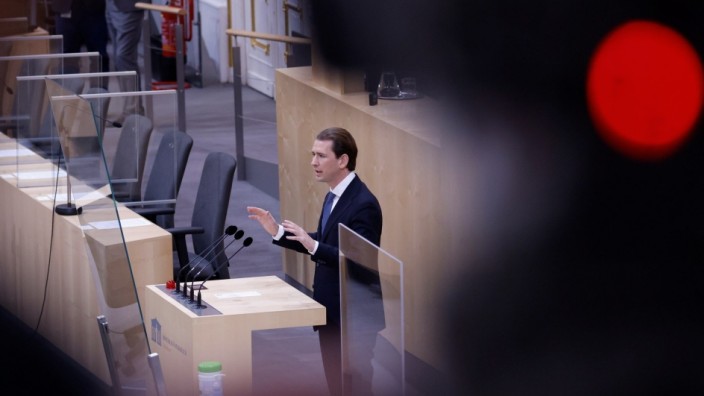 Former Chancellor Kurz attends a session of the Austrian parliament in Vienna
