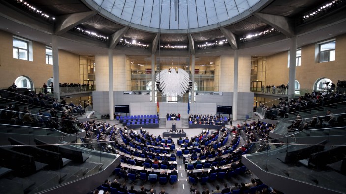 Konstituierende Sitzung Bundestag DEU, Deutschland, Germany, Berlin, 26.10.2021 Uebersicht und Bundesadler waehrend der