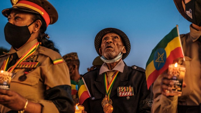 Äthiopien: Ein Veteran bei einer Gedenkveranstaltung für Kriegsopfer in der Hauptstadt Addis Abeba.