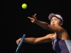 (200121) -- MELBOURNE, Jan. 21, 2020 -- Peng Shuai of China serves to Hibino Nao of Japan during their women s singles f