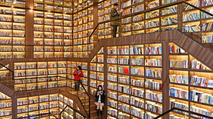 Netzkolumne: So viele Bücher sind in der echten Welt ziemlich viel Masse: Songpo Bookstore in Shaoyang in China.