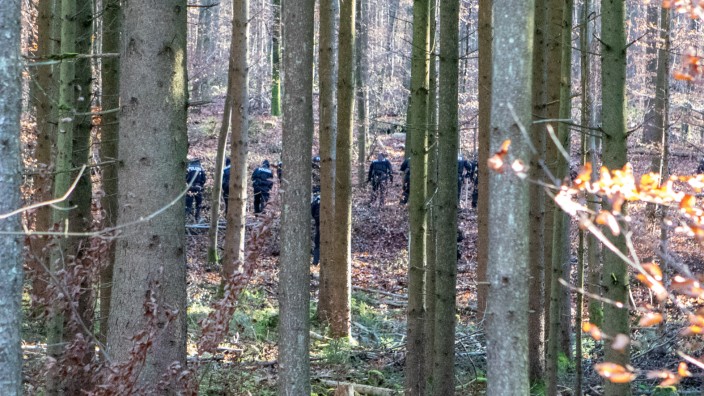 Fall Sonja Engelbrecht: Einsatzkräfte bei der Suchaktion im Wald bei Kipfenberg im vergangenen Jahr.