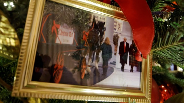 A press tour of White House Christmas decorations in Washington