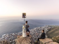 South Africa Cape Town Lions Head Sea Point couple enjoying the view at sunset model released Sy