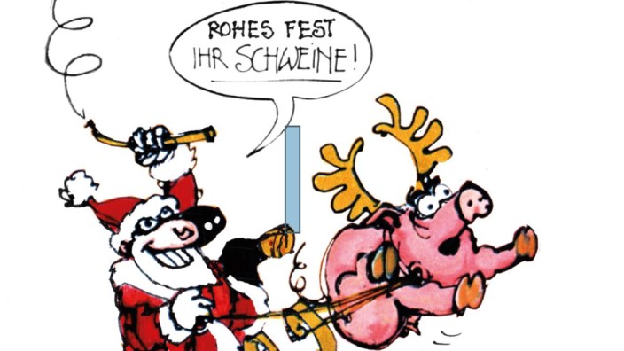 Weihnachtsplatte der EAV: Die Welt mit Witz entlarven: Manfred Spitzers Karikaturen bevölkern das 40-seitige Buch zur Doppel-CD.