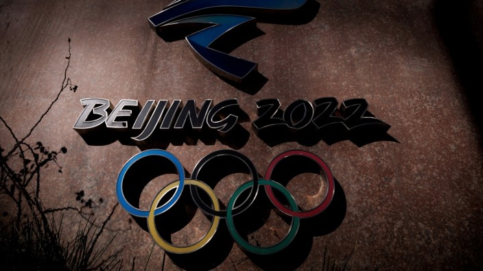 FILE PHOTO: FILE PHOTO: The Beijing 2022 logo is seen outside the headquarters of the Beijing Organising Committee for the 2022 Olympic and Paralympic Winter Games in Shougang Park in Beijing