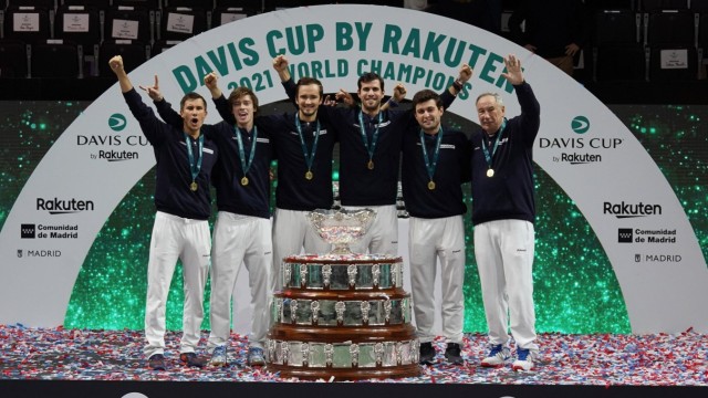 Davis Cup tennis finals at Madrid Arena in Madrid, Spain, Sunday, Dec. 5, 202 Russia wins Davis Cup final against Croat