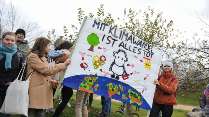 Stadtpolitik: Priorität für den Klimaschutz: In Unterschleißheim gab es schon öfter Klimaschutz-Demonstrationen, so etwa im Jahr 2019.