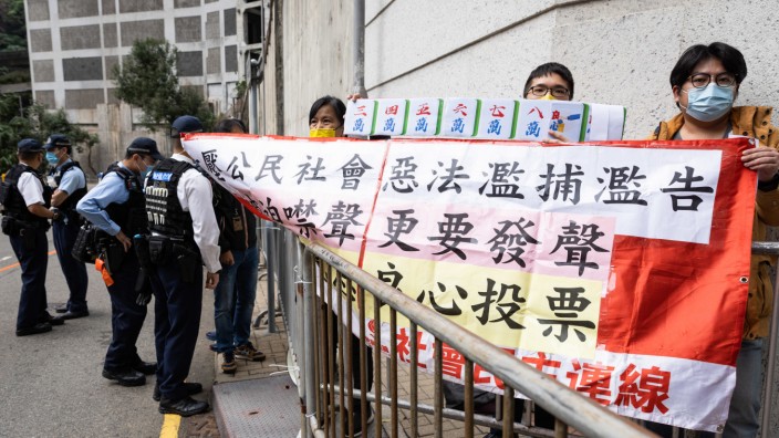 Hongkong: Die Liga der Sozialdemokraten protestiert gegen die Unterdrückung der Demokratie in Hongkong.