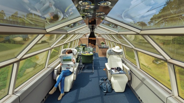 Privatzug "Luxon": Aussicht rundum: Für den "Luxon" wurde ein Panoramawaggon des "Rheingold" von Grund auf saniert.