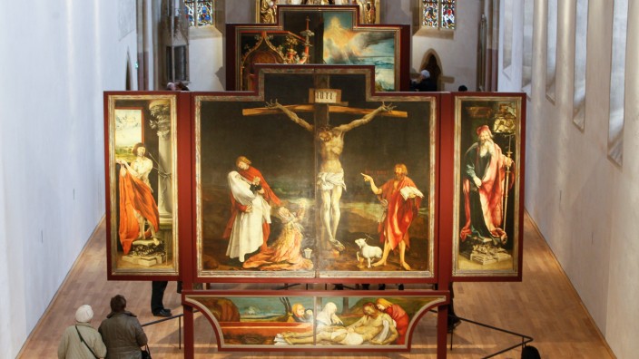 Weihnachten: Als der Tod den Menschen noch gegenwärtiger war: Der Isenheimer Altar, das im frühen 16. Jahrhundert geschaffene Meisterwerk von Matthias Grünewald, im Museum Colmar, Frankreich.