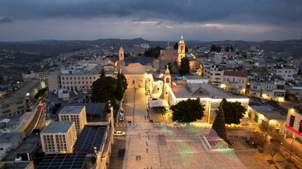 A general view of the Church of Nativity in Bethlehem, in the Israeli-occupied West Bank