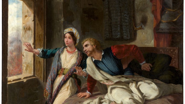 Sir Walter Scott: "Chrystal Croftangrys Geschichte": Sir Walter Scotts bekannteste Figur, der edle Ritter Ivanhoe, hier in einem Gemälde von Eugène Delacroix: "Rebecca und der verwundete Ivanhoe" von 1823.