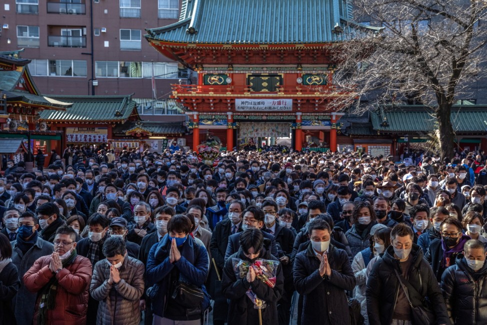 Prayers At Kanda Shrine On Japan's First Day Of Business in 2022