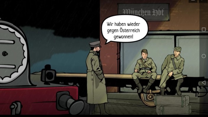Youtube-Video von ARD und ZDF: Falsche Infos über den Ersten Weltkrieg an den jungen Hitler (M.): Szene aus dem inzwischen wegen seiner historischen Unrichtigkeit gelöschten Funk-Video.