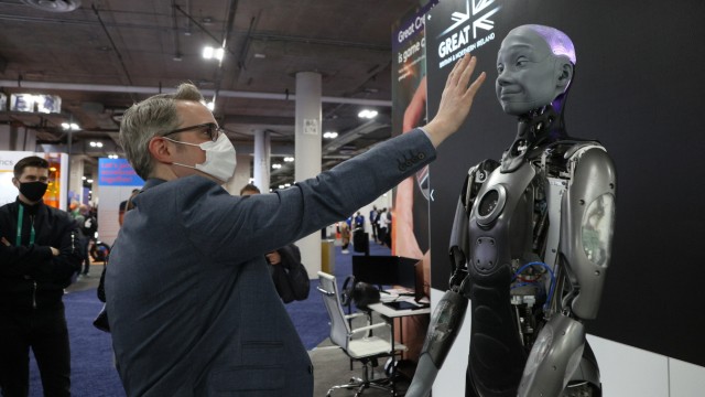 Technikmesse CES: Den Roboter Ameca möchte man lieber persönlich auf der Technikmesse CES kennenlernen als nur im Internet.