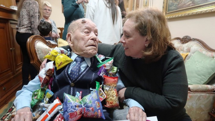 Spanien: Saturnino de la Fuente bei der Feier seines 110. Geburtstags vor knapp drei Jahren.