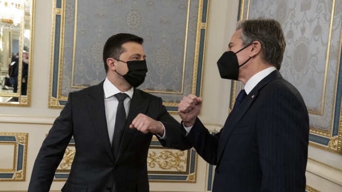 Sicherheit in Europa: Der ukrainische Präsident Wolodimir Selenskij (links) und US-Außenminister Antony Blinken.