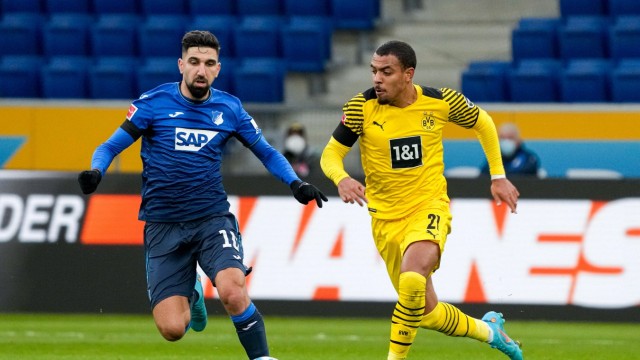 Borussia Dortmund: Drei Torvorlagen gegen die TSG: Donyell Malen (rechts neben Hoffenheims Munas Dabbur).