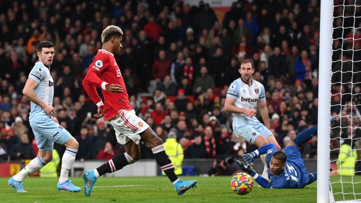 Internationaler Fußball: Wichtige Szene: Dank des 1:0 von Marcus Rashford in der Nachspielzeit ist Manchester United nun Vierter in der Premier League.