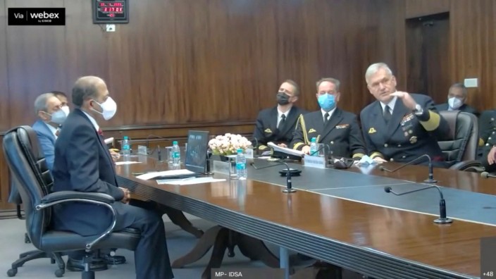 Außenpolitik: Der deutsche Marine-Inspekteur, Vizeadmiral Kay-Achim Schönbach, während seiner weltpolitischen Kommentare bei einem Besuch in Indien.