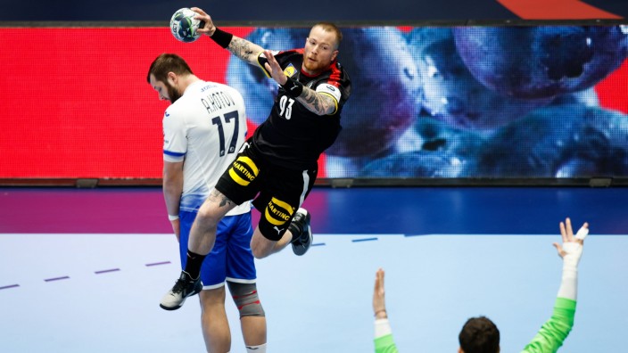 Handball-EM: Schütze des letzten Tores, das den knappen Sieg über Russland brachte: Patrick Zieker.