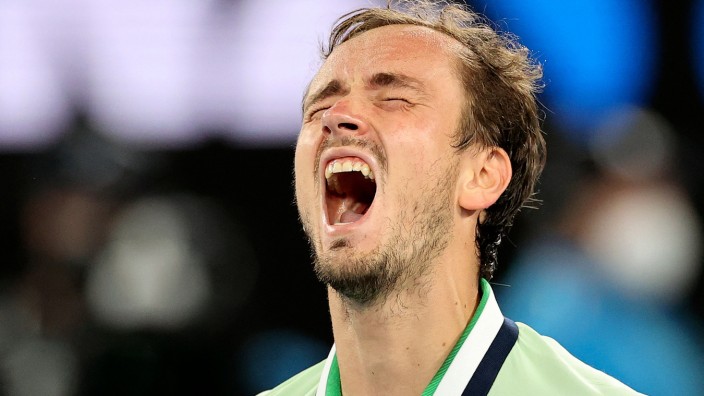 Australian Open: Alle Emotionen müssen raus! Daniil Medwedew nach seinem Sieg gegen Felix Auger-Aliassime.