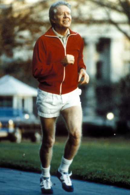 Politiker beim Sport: Präsident Jimmy Carter joggt in den Siebzigern durch Washington.