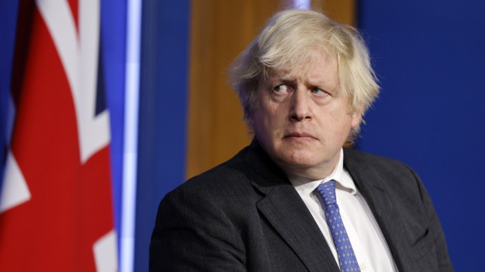 Großbritannien: Kann er Partygate einfach aussitzen? Boris Johnson bei einer Pressekonferenz zum Coronavirus.