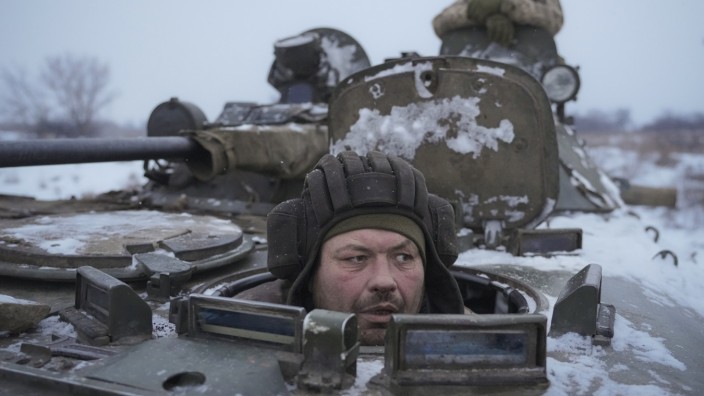 Ukraine-Konflikt: Ukrainische Soldaten nahe einer Stellung prorussischer Separatisten in Luhansk, Ostukraine.