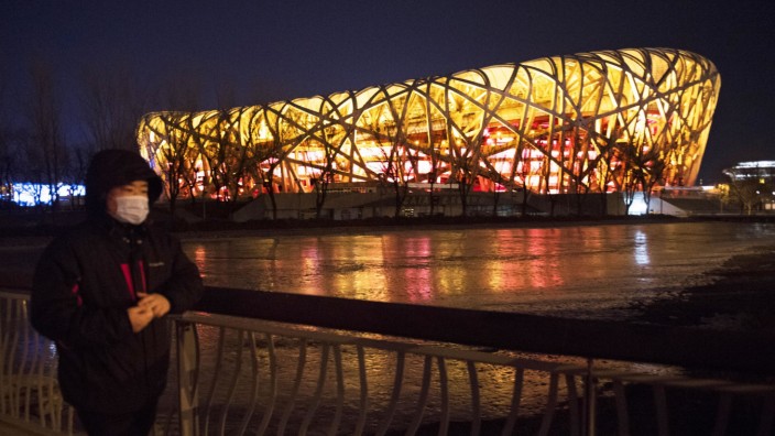 Architektur bei Olympia in Peking: Das Nationalstadion in Peking, besser bekannt als "Vogelnest", ist auch diesmal der Ort der Eröffnungsfeier der Spiele.