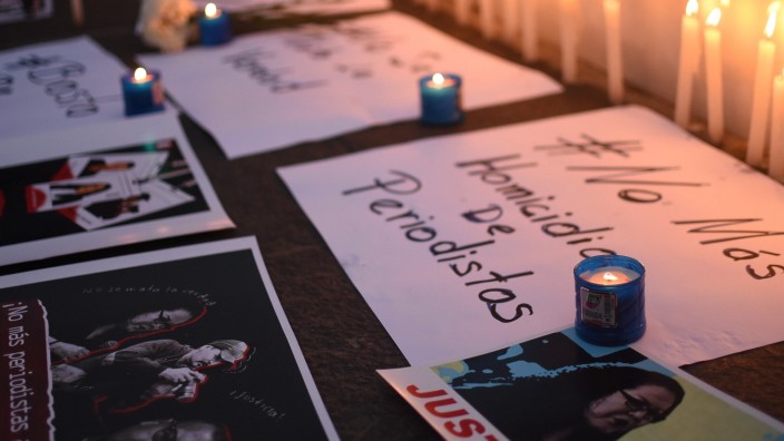 Mexiko: Eine Trauerkundgebung für drei kürzlich ermordete Journalisten in der Stadt Xalapa.