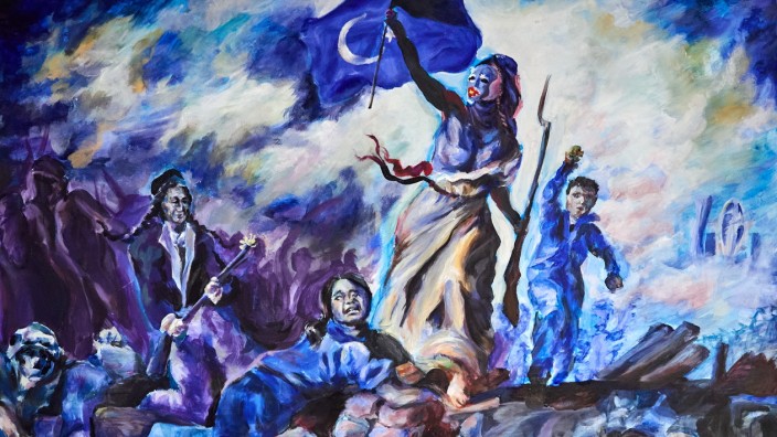 Kultur im Landkreis Ebersberg: Mit diesem Bild, das den Bogen schlägt von der französischen Julirevolution zum Leid der Uiguren, hat die 14-jährige Alica den Ebersberger Jugendkulturpreis gewonnen.
