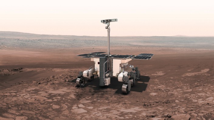 Raumfahrt: Der Exomars-Rover (Illustration).