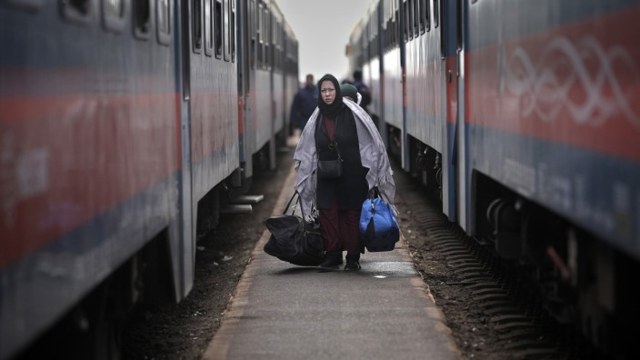 Vertriebene: Die große Mehrheit der Ukrainer sucht Schutz in EU-Ländern - hier am Grenzbahnhof im ungarischen Záhony.