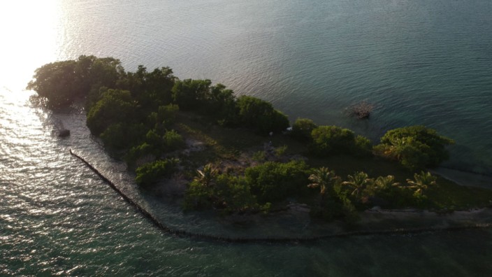 Coffee Island: Das ist Coffee Island: eine Mini-Insel vor der Küste von Belize und nun offiziell Territorium eines neuen Scheinstaats.