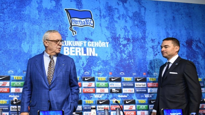 Hertha BSC: Werner Gegenbauer (links) trat als Präsident von Hertha BSC zurück. Investor Lars Windhorst (rechts) soll angeblich eine Kampagne gegen ihn in Auftrag gegeben haben.