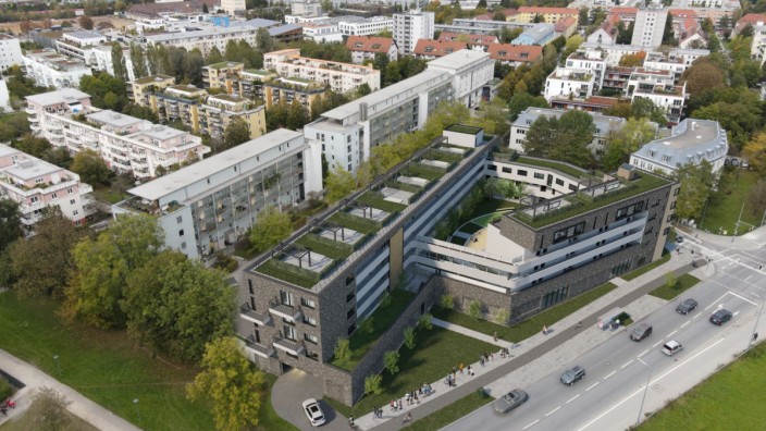 Wohnen in München: Mischung aus gewerblichem Wohnen und Mietwohnungskomplex: das Projekt Isarleiten in Obersendling.