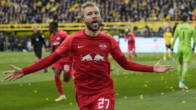 Dortmund unterliegt Leipzig: Leipzigs Konrad Laimer zelebrierte seine Tore.