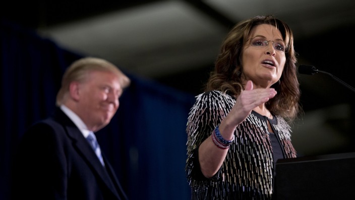 Vorwahlen in den USA: Die frühere Gouverneurin von Alaska, Sarah Palin, mit Donald Trump im Jahr 2016.