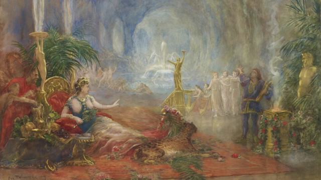 Richard Wagner in Kunst und Politik: Kräfte des Begehrens: "Tannhäuser im Venusberg", anonym, in der Art von Eugène Delacroix, 1861.