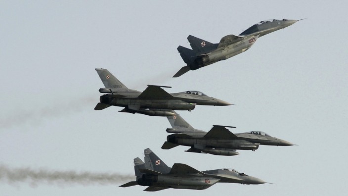 Ukraine-Krieg: Russische "MiG-29" der polnischen Luftwaffe - solche Kampfflugzeuge will die Slowakei nun an die Ukraine abtreten.