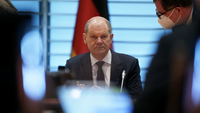Ärger über abgesagten Besuch: Bundeskanzler Olaf Scholz bei einer Kabinettssitzung in Berlin.