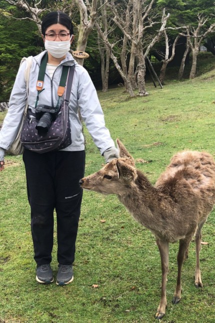 Tourismus in Japan: Yukako Oka aus Nara ist überzeugt davon, dass die berühmten Hirsche der Stadt auch sehr gut ohne Touristen zurechtkommen.