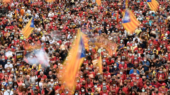 Katalonien: Die katalanische Unabhängigkeitsbewegung mobilisiert: hier in Barcelona im September 2021.