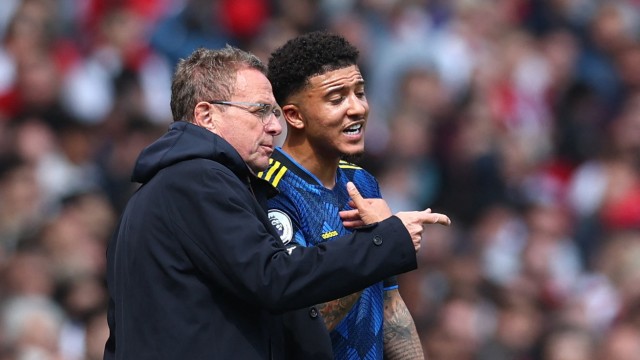 The Premier League: Explaining Too Much To Make Little Profit: Ralph Rangnick with Jadon Sancho.