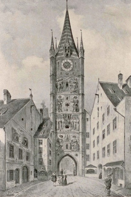 Neuer Reiseführer: Am westlichen Ende der Kaufingerstraße stand bis zum Jahr 1807 der "Schöne Turm".
