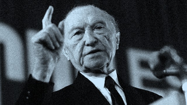 Konrad Adenauer (GER/CDU/Bundeskanzler a.D.) erhebt ermahnend den Zeigefinger
