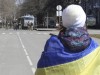 Protestiert gegen die russische Besatzung in Cherson. Am 27. April wurde die bislang letzte Demonstration mit Tränengas auseinandergetrieben.